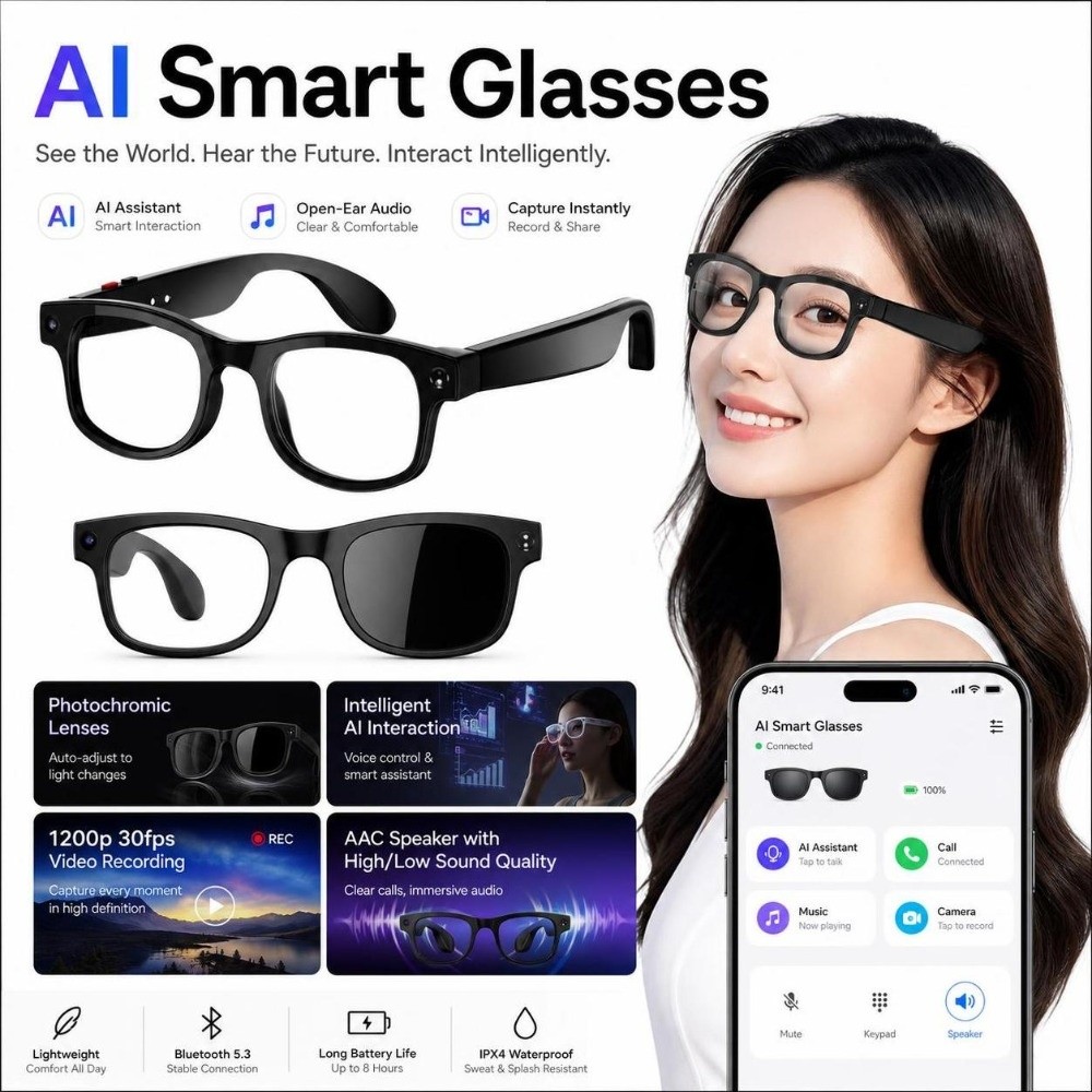 Smart Glasses Lens - 2 in 1 AI 스마트 안경