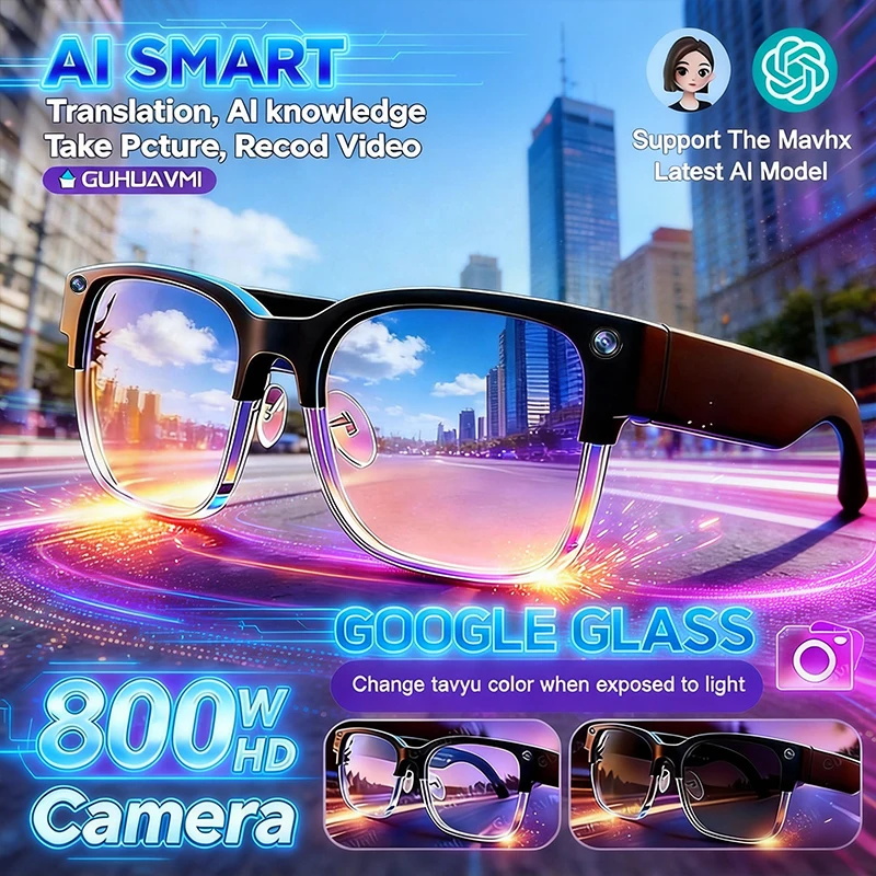 Smart Glasses Lens - 2026년형 800만 화소 카메라 스마트 안경