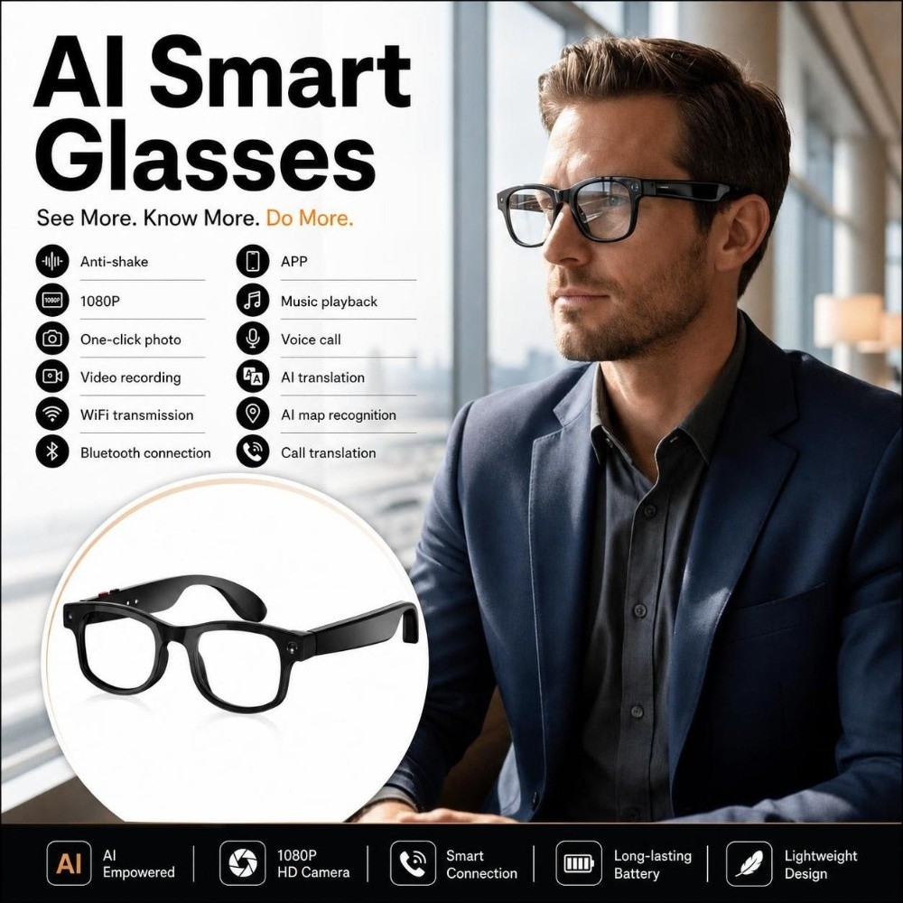 2 in 1 AI 스마트 안경 HD 사진 영상 음성 실 - Smart Glasses Lens 리뷰 및 가격