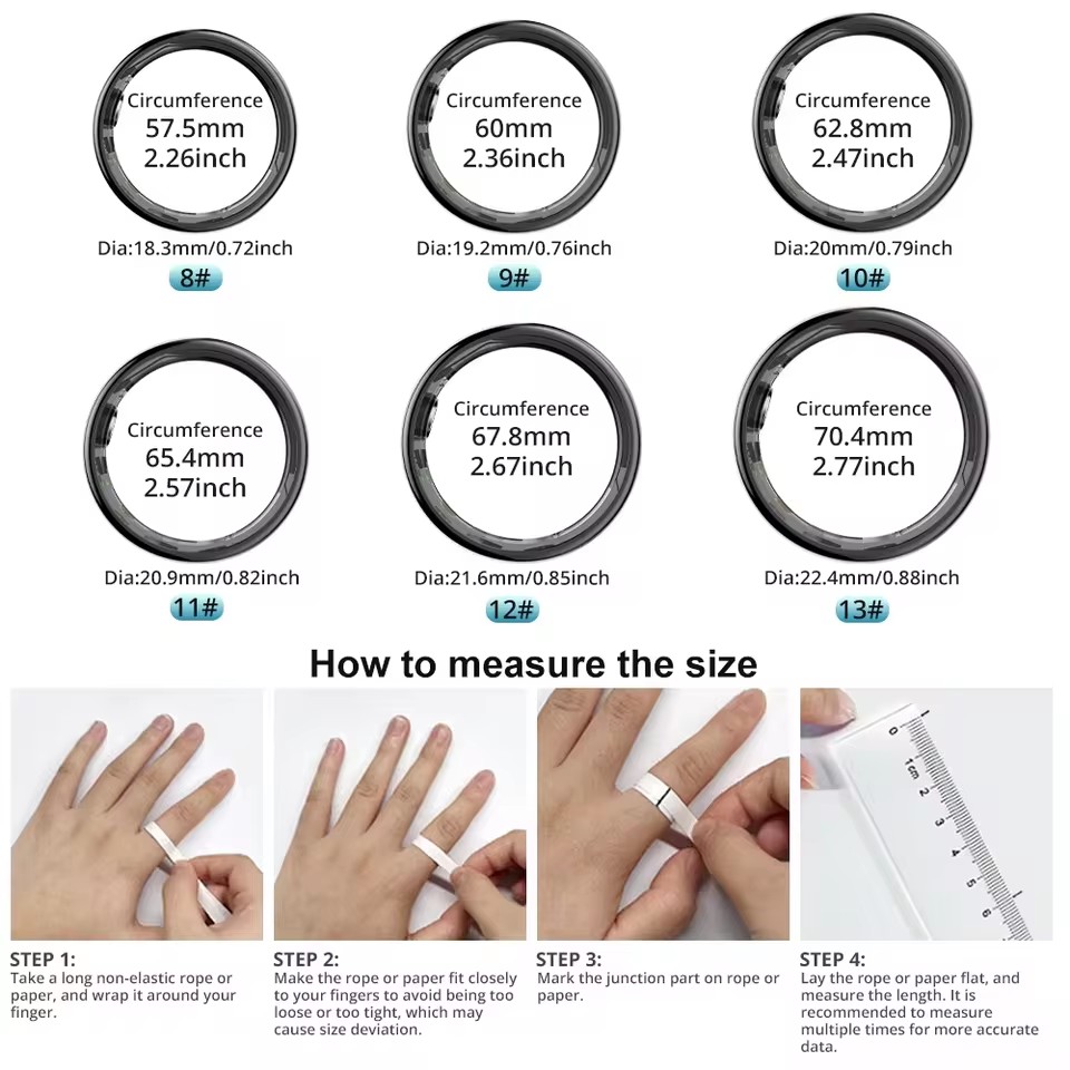 R09 스마트 링 남성 여성 충전 케이스 포함, 심박수 - Temperature Ring Skin 리뷰 및 가격
