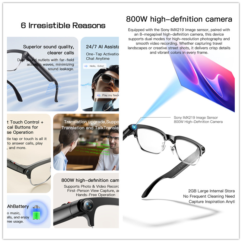 2026년형 새로운 8MP 초광각 HD 카메라 스마트  - Smart Glasses Lens 리뷰 및 가격