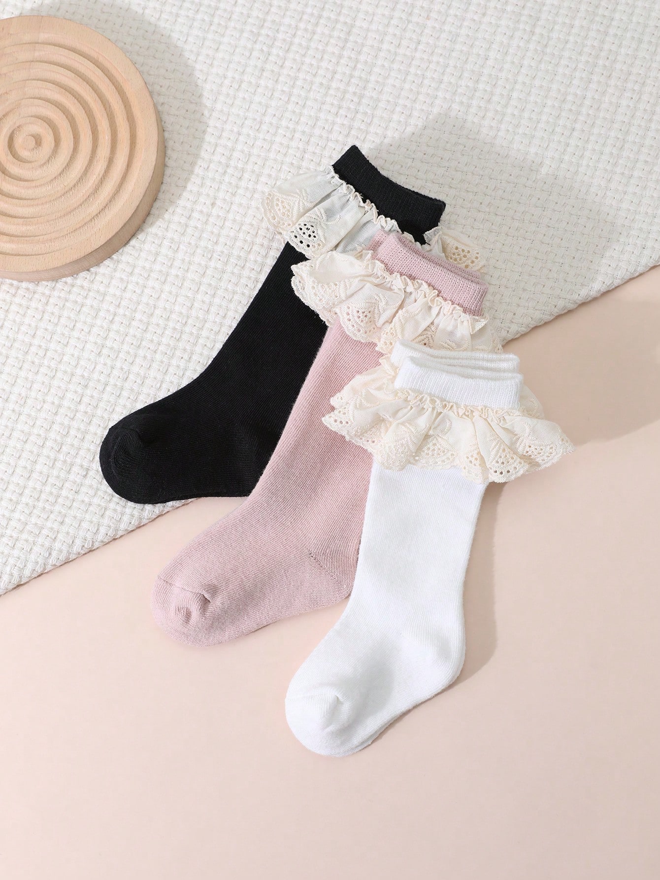 3쌍 유아용 여아 레이스 프릴 무릎 높이 양말 0-3세 - Baby Sock Oximeter 리뷰 및 가격