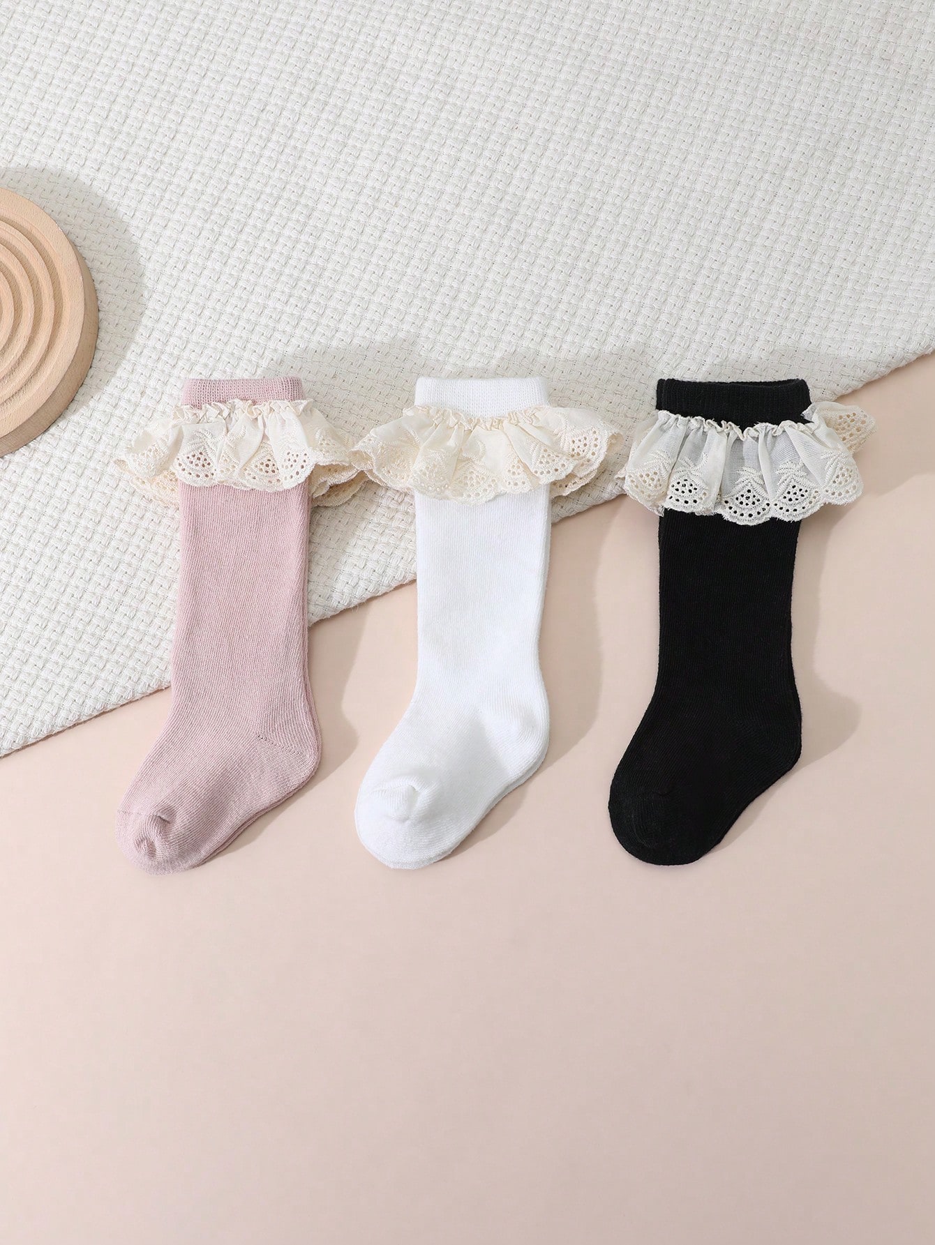 3쌍 유아용 여아 레이스 프릴 무릎 높이 양말 0-3세 - Baby Sock Oximeter 리뷰 및 가격