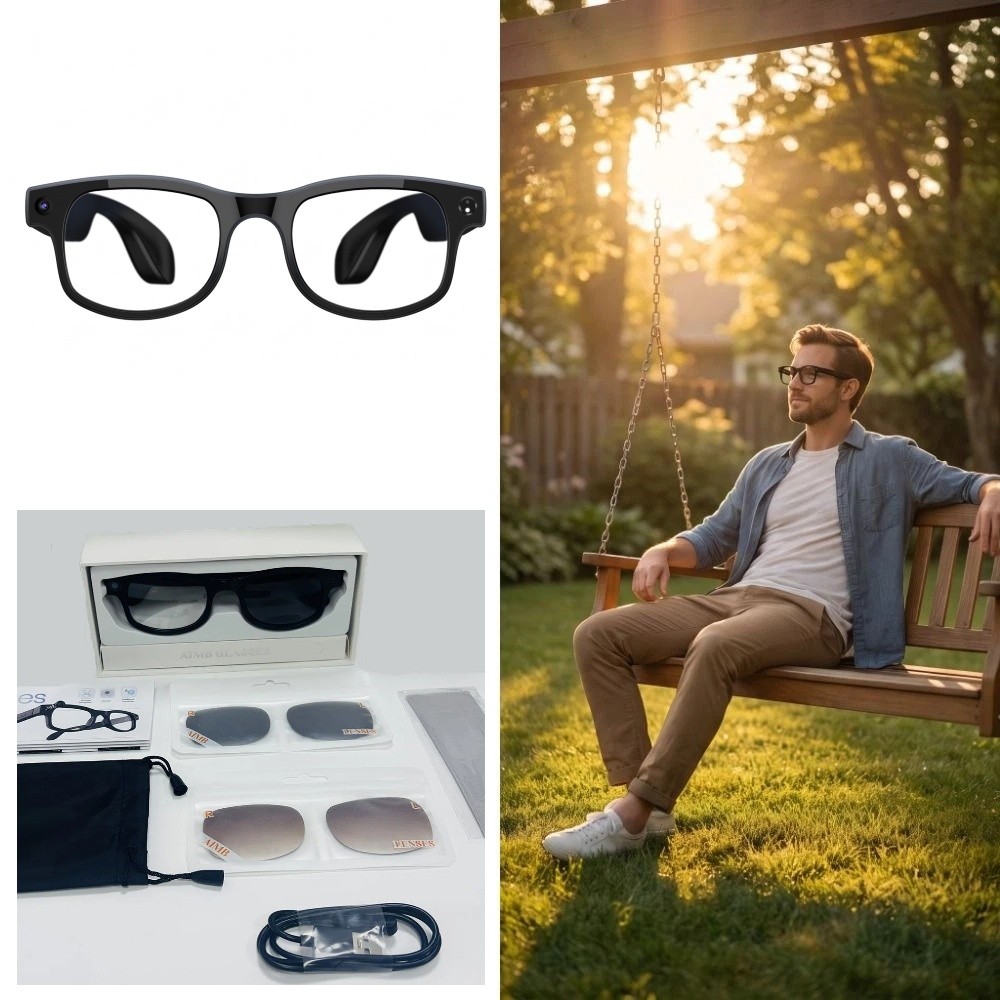 2 in 1 AI 스마트 안경 HD 사진 비디오 음성  - Smart Glasses Lens 리뷰 및 가격
